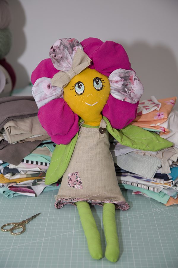 Handmade Scrap Fabric Doll – One of a Kind